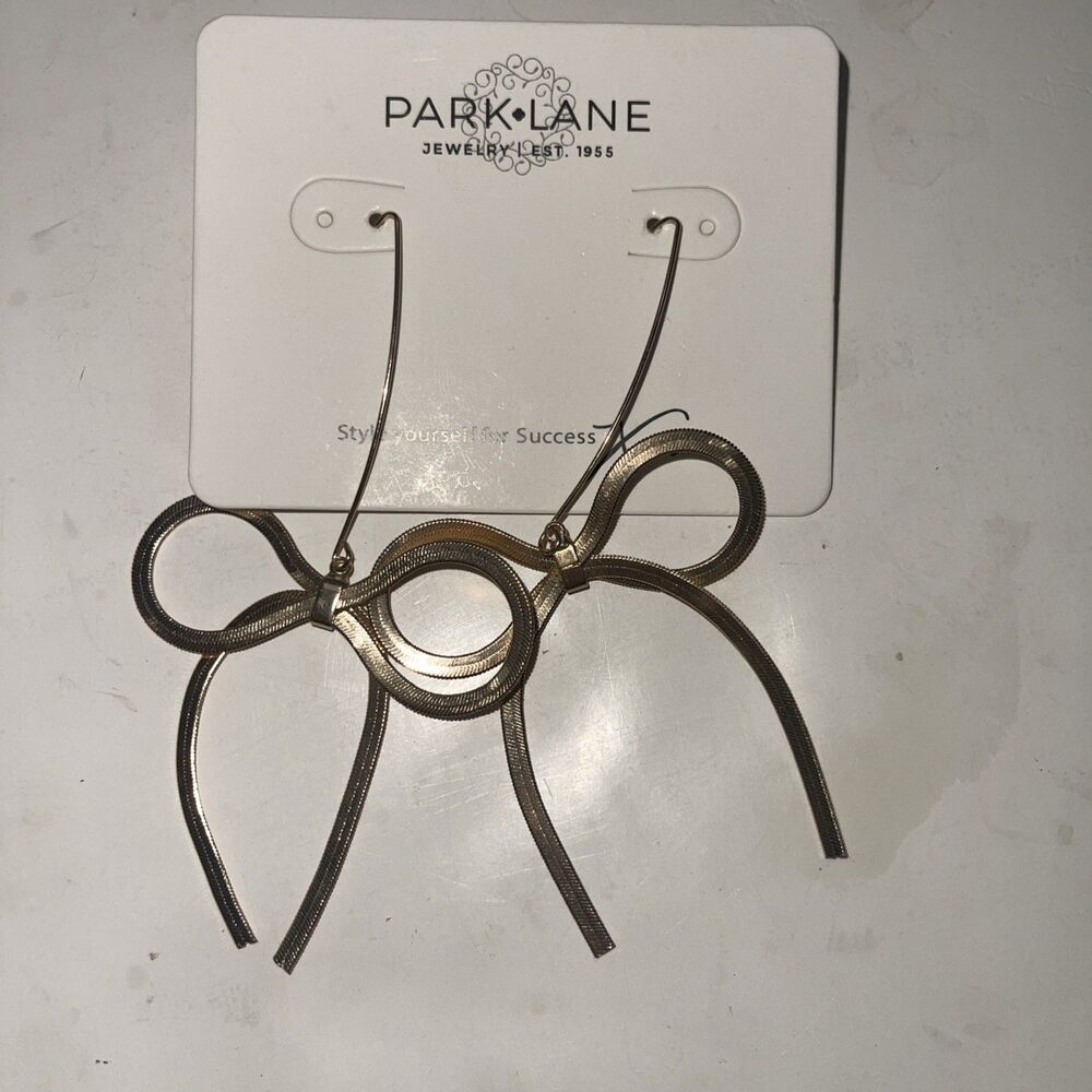 New Park Lane Gold Tone Bow Dangle/Drop Earrings